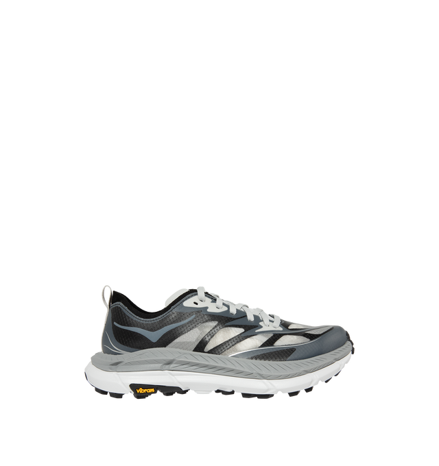 Image 1 of 5 - GREY - Hoka Men's U Mafate Speed 4 Lite Sneaker featuring ripstop and rubber upper with vibram sole, lace-up front, flat tongue design and padded collar. Imported from Vietnam.