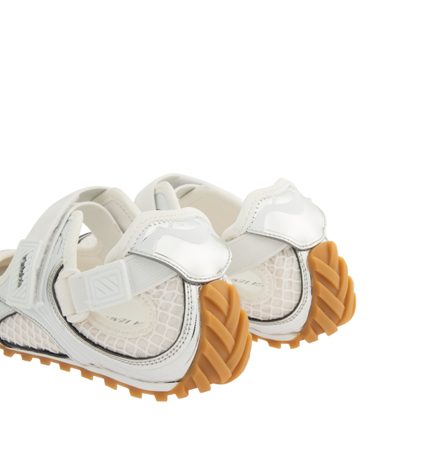 Image 3 of 5 - WHITE - BOTTEGA VENETA Orbit Flash Mary-Jane Sneaker featuring lightweight technical fabric and mesh and rubber outsole. Thermoplastic polyurethane, polyamide, polyurethane, polyester, elastane. Made in Italy.