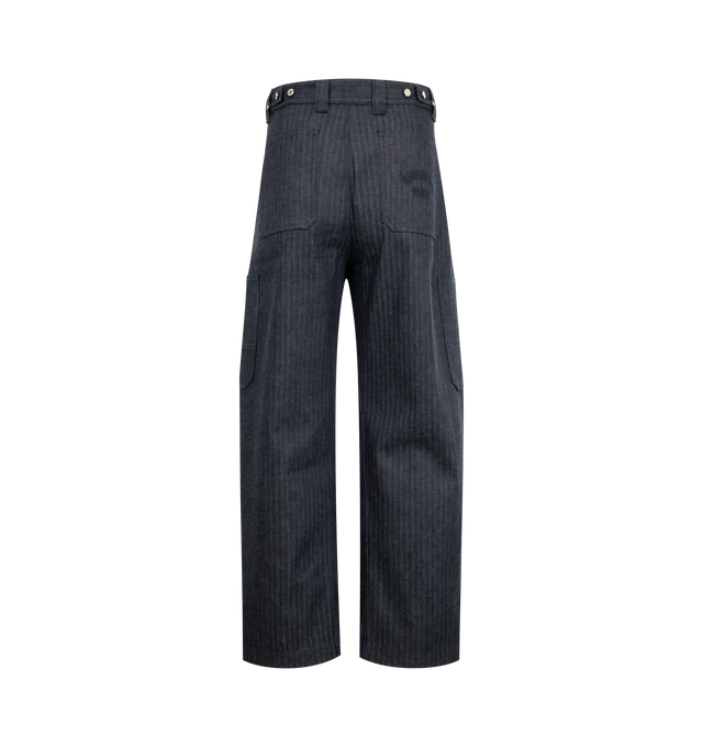 Image 2 of 3 - BLUE - GIVENCHY Cargo Twisted Leg Pant featuring side slip pockets, back patch pockets, cargo pockets on legs, full length and relaxed fit through straight legs. 100% cotton. Made in Italy.