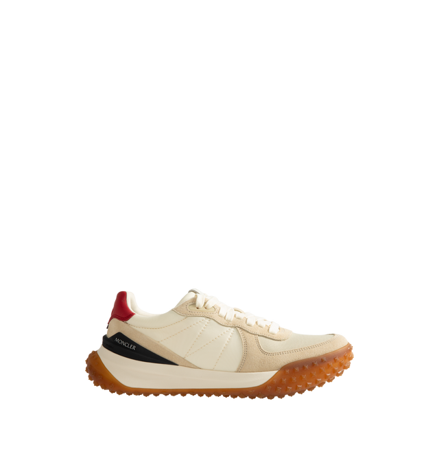 Image 1 of 5 - NEUTRAL - Moncler Men's CityTrek Sneakers are crafted in a refined mix of nylon, suede, and leather and feature a relaxed low-top silhouette designed for everyday wear. Built with a lace-up closure, TPU spoiler, lightweight EVA midsole, and breathable OrthoLite insole for cushioning, these designer sneakers are finished with a durable Vibram rubber tread for enhanced traction. Upper: 100% Polyester and Cow Leather. Lining: 100% Polyamide/Nylon. Sole: 100% Elastodiene. Sole Height: 4.2 cm. Mad