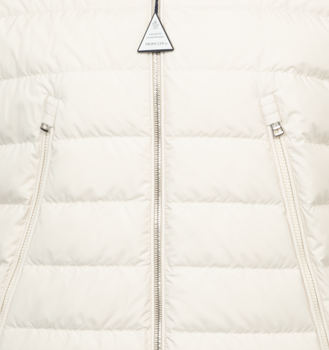 Image 3 of 4 - WHITE - MONCLER Alfit Down Jacket featuring polyester lining, down-filled, pull-out hood, zipper closure, zipped pockets and adjustable cuffs. 100% polyester. Padding: 90% down, 10% feather. Made in Moldova. 