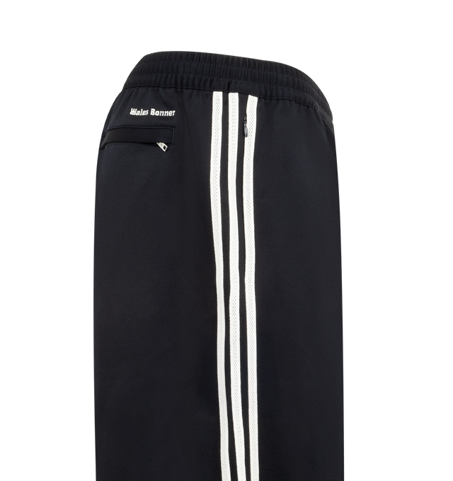 Image 3 of 4 - NAVY - ADIDAS X WALES BONNER Twill Track-Short featuring embroidered logo, two side pockets, one back pocket and signature stripes. 75% cotton, 25% recycled polyester.