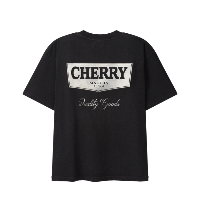 Image 2 of 6 - BLACK - Cherry LA Men's Quality Goods Classic Pocket T-Shirt is crafted from cotton and features a classic-fit silhouette with a rib-knit crew neckline and a chest pocket. Designed as an everyday essential, this versatile style is finished with signature Cherry LA branding and a soft, comfortable construction for effortless wear. Main Material: Cotton. Fit: Classic. Neckline: Crew Neck. Sleeves: Short Sleeve. Pocket: Chest Pocket. Details: Signature Cherry LA Quality Goods Branding. Made in L