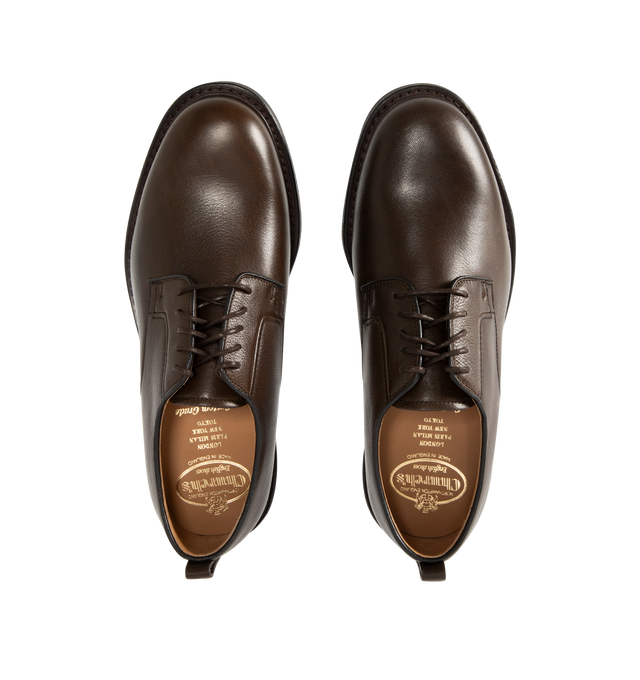 Image 4 of 4 - BLACK - CHURCH'S Pentire Grain Calf Loafer featuring an almond toe, extra-padded insole, lace-up style, leather upper, leather lining and rubber sole. Made in UK.