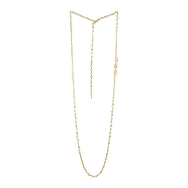 Image 1 of 1 - GOLD - HOORSENBUHS 3MM Open Link Necklace with Diamond Pendant featuring 18k yellow gold, 42" handmade 3MM open-link chain with diamond pendant and iconic tri-link loop and toggle closure. Hirshleifers offers a range of initial pieces from this collection in-store. For personal consultation and detailed information about jewelry, please contact our dedicated stylist team at personalshopping@hirshleifers.com. This item may be restricted for online purchase to international clients. For assist