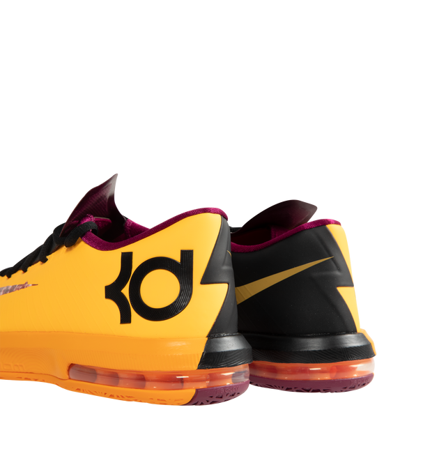 Image 3 of 5 - ORANGE - Nike Mens Zoom KD 6 Basketball Shoes feature a synthetic upper with Zoom Air forefoot cushioning, lightweight Phylon midsole, and exposed Max Air heel unit. Upper: Synthetic; Midsole: Phylon with Zoom Air Forefoot Cushioning; Heel: Exposed Max Air Unit. Made in Indonesia.