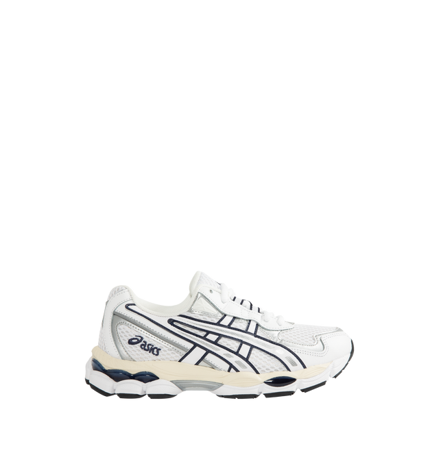 Image 1 of 5 - GREY - ASICS GEL-NYC 2055 Sportstyle sneaker with early 2000s running shoe design influences in the upper's ASICS stripes, heel counter, and eyelet structure. Featuring GEL-CUMULUS 16 shoe's tooling system. Through a combination of lightweight foams and GEL technology inserts, this midsole formation helps create advanced underfoot comfort. Unisex style in men's sizing.
