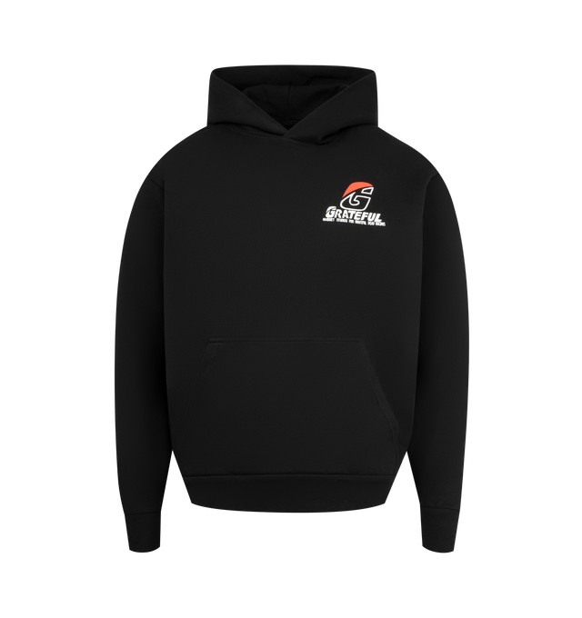 Image 1 of 2 - BLACK - MARKET X GD Stealie Moto Bear Hoodie featuring hoodie design, front and back graphic detail, kangaroo pocket and jersey fabric with fleece lining. Cotton.