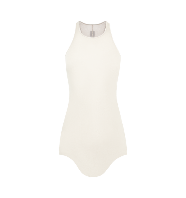 Image 1 of 2 - WHITE - RICK OWENS Bodysuit featuring a round neckline, fitted design and racerback. 100% cotton.