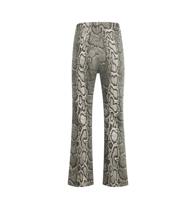 Image 2 of 3 - GREY - GABRIELA HEARST Ezra Bootcut Cropped Jean featuring lightweight feel with a structured look, classic five-pocket construction, a cropped bootcut silhouette, button fly and closure, belt loops and custom removable wood-inlaid buttons for machine-washing. 100% recycled cotton. Made in Italy.