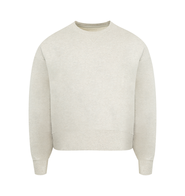 Image 1 of 2 - GREY - VISVIM Court Sweatshirt featuring crew neck, long sleeves, ribbed hem and cuffs, garment dyed and crash damaged details. 100% cotton.