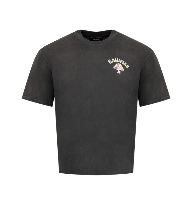 Image 1 of 2 - BLACK - NAHMIAS California Trippin Box T-Shirt featuring crew neck, short sleeves, boxy fit and graphic on front and back. 100% cotton.