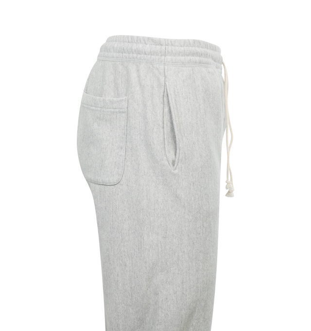 Image 3 of 3 - GREY - SAINT MICHAEL Arch Sweatpants featuring elastic drawstring waist, in-seam side pockets, one back patch pocket, elastic cuffs and screen-printed branding. 89%cotton, 8% polyester, 3% rayon.  