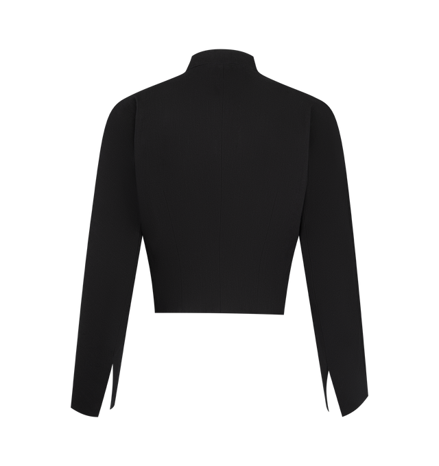Image 2 of 2 - BLACK - THE ROW Bastien Jacket featuring stand collar, close fit, cropped and concealed closure. 100% cotton. Made in Italy.