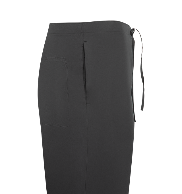Image 3 of 3 - BLACK - KAPTAIN SUNSHINE Silk Walk Easy Pants featuring the world's finest BRATAC silk filament yarn and woven with silk spun yarn at high density, relaxed fit, waist drawstring and mid rise. 100% silk gabardine. Made in Japan.