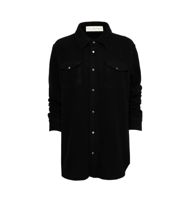 CASHMERE SHIRT EMERALD SNAP (UNISEX)