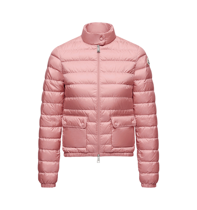 Image 1 of 1 - PINK - MONCLER Lans Packable Short Down Jacket featuring longue saison lining, down-filled, packable, zipped and snap button closure and pockets with snap button closure. 100% polyamide/nylon. Padding: 90% down, 10% feather.