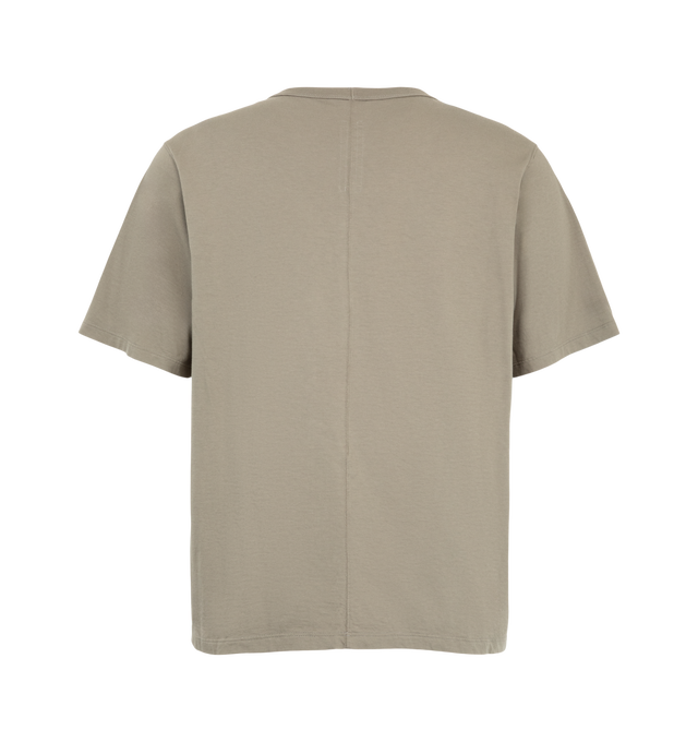 Image 2 of 2 - NEUTRAL - Rick Owens Mens Brad T-Shirt is crafted from mediumweight organic cotton jersey. Features a below-hip length, classic square-cut fit, crew neckline with ribbed trim, short sleeves, level shoulder seams, and signature center back seam. Main Material: 100% Organic Cotton. Made in Italy.