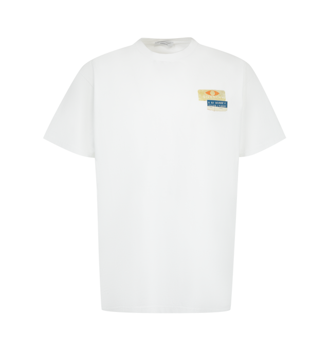 Image 1 of 2 - WHITE - Givenchy Men's T-Shirt is crafted from cotton and features a classic short-sleeve silhouette with a rib-knit crew neckline. Showcasing the house's signature Givenchy Paris Paint print at the chest, the graphic is rendered with a raw, unfinished painted effect that reinterprets the iconic logotype with an expressive, artistic edge. Main Material: 100% Cotton.