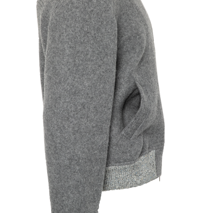 WOOL FLEECE STRIPE BOMBER (MENS)
