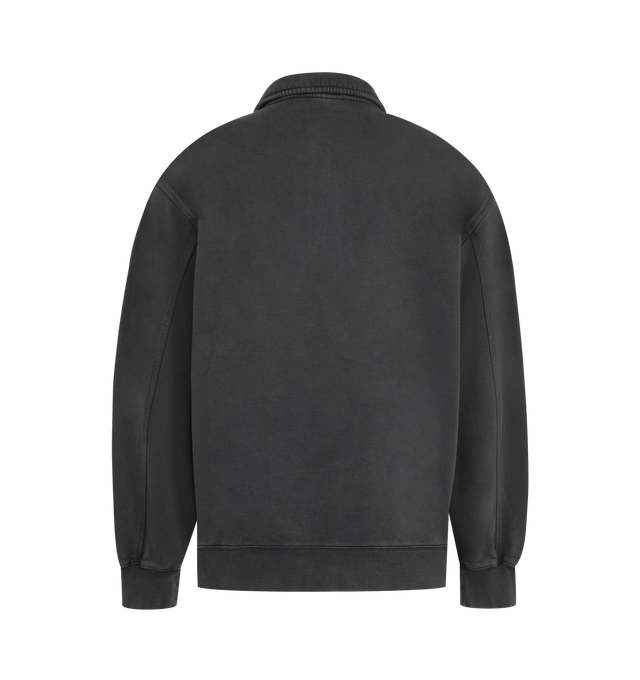 Image 2 of 2 - BLACK - CARHARTT WIP Detroit Half-Zip Cotton Sweatshirt featuring zip fastening, relaxed fit, classic collar, zipped placket, long sleeves, zip pocket and brand patch at chest, ribbed trims and brushed interior. 100% cotton.