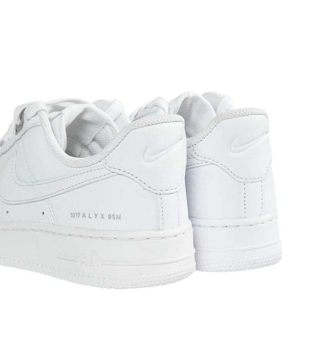 Image 3 of 5 - WHITE - NIKE AF-1 Low x ALYX featuring signature leather overlay, air-cushioned midsole and star-studded pivot-circle tread of the original AF-1, ALYX's design premium tumbled leather, metal eyelets, lace dubraes and a branded lateral heel stamp. 