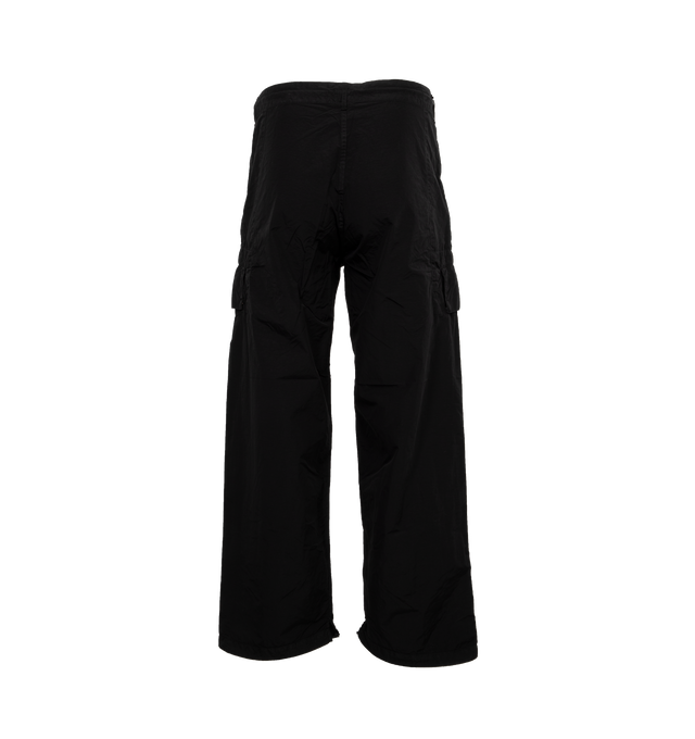 Image 2 of 4 - BLACK - C.P. COMPANY Flatt Nylon Oversized Cargo Pants featuring oversized fit, zip fly and button fastening, belt loops, slanted hand pockets, cargo pockets and lens detail. 100% polyamide/nylon. 
