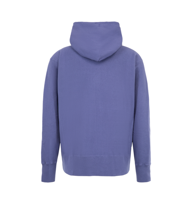 Image 2 of 2 - PURPLE - Kaptain Sunshine Men's Front Zip Hoodie is crafted from soft loopwheel terry cotton and features a front zip closure, reverse-weave construction, and a relaxed fit. Knitted slowly for enhanced texture and durability, the fabric is finished with a specially brushed interior and garment-dyed treatment that creates an authentic vintage-inspired character and exceptionally soft feel. Main Material: Cotton Loopwheel Terry. Closure: Front Zip. Fit: Relaxed. Made in Japan.