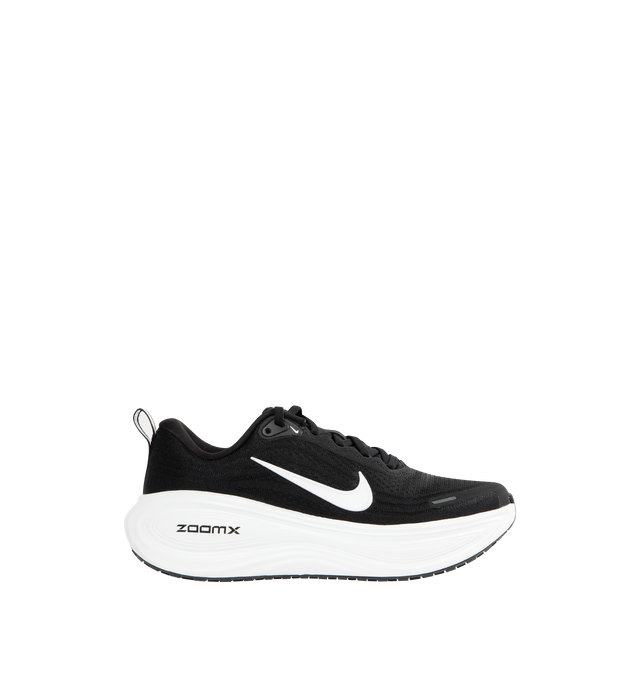 Image 1 of 5 - BLACK - NIKE Vomero Plus Sneaker featuring a stack of full-length ZoomX foam, engineered mesh upper, ZoomX foam midsole, durable traction, high-abrasion rubber outsole, webbed lace loops for an adjustable fit and reflective design details.
