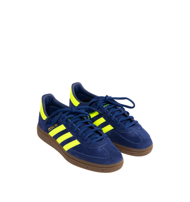 Image 2 of 5 - BLUE - ADIDAS Handball Spezial Sneakers featuring regular fit, lace closure, leather and synthetic upper, synthetic and textile lining and rubber outsole.
