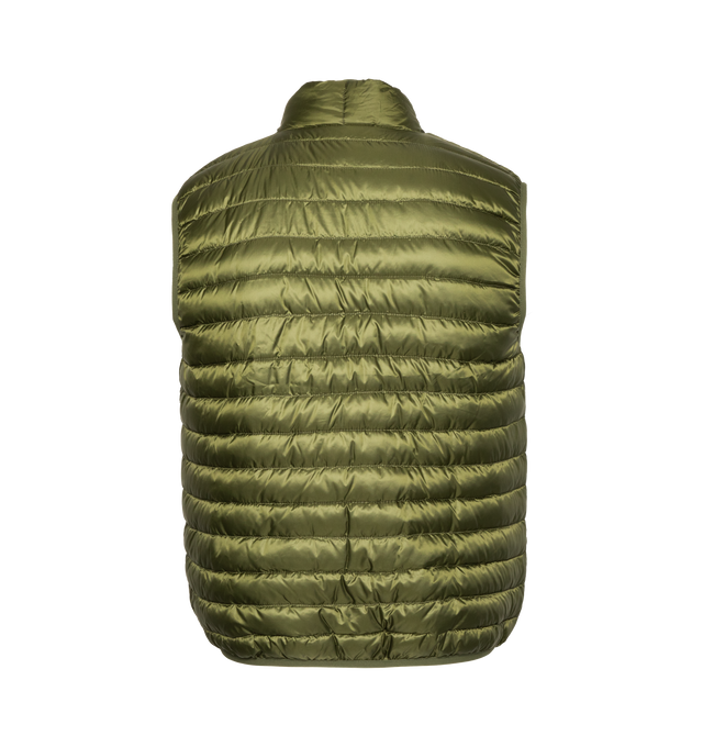 Image 2 of 2 - GREEN - ASPESI New Agile Light Vest featuring mini rip-stop waterproof nylon, front zip closure, horizontal padding and vertical pockets with zippers. 100% polyester. Filling: 90% down, 10% feather. 