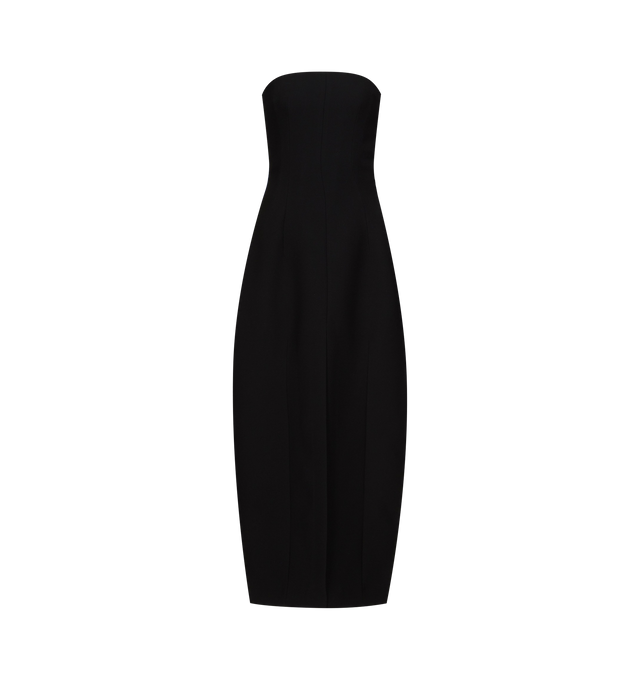 Image 1 of 1 - BLACK - Azzedine Alaia Strapless Round Dress features a sleeveless, round silhoutte with a fitted bodice cinched at the waist. Invisible side zip closure. Made in Italy