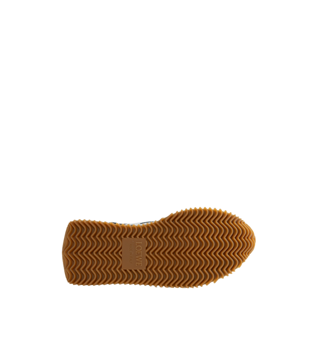 Image 4 of 5 - BLACK - LOEWE Lace-up runner sneaker crafted from nylon and brushed suede, featuring an L monogram on the quarter and gold embossed LOEWE logo on the backtab. The textured honey-coloured rubber outsole extends to the toe-cap and on to the back of the heel. Made in Italy.