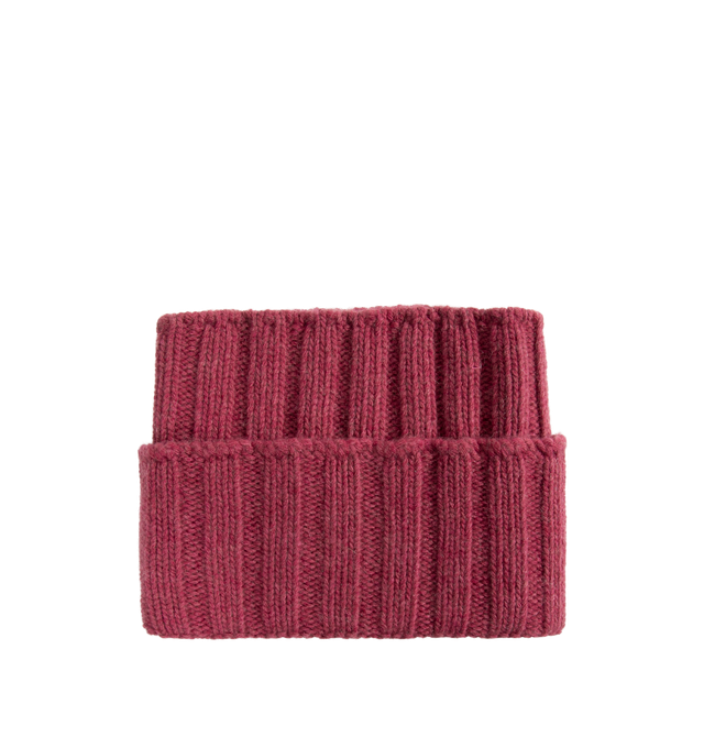 Image 2 of 2 - RED - MONCLER Ear Warmer featuring fold over brim, logo patch on front and ribbed.