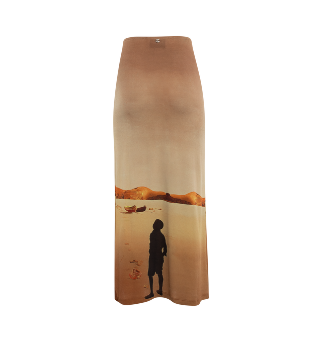 LONG FITTED PRINTED SKIRT (WOMENS)