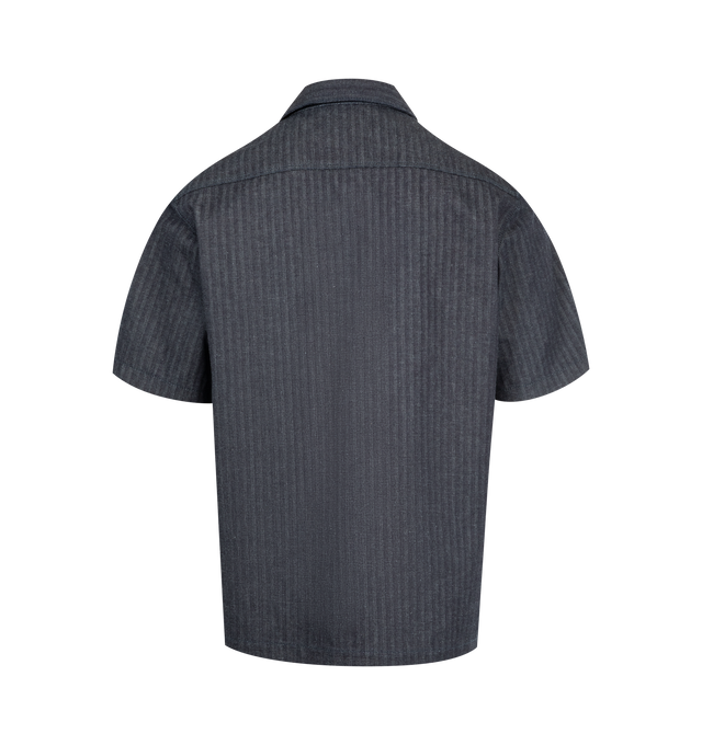 Image 2 of 2 - BLUE - GIVENCHY Denim Shirt featuring relaxed-fit, collar, short sleeves and concealed closure. Cotton. Made in Italy.