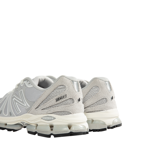 Image 3 of 5 - GREY - New Balance 1890 Unisex Sneakers feature a synthetic upper with a classic lace-up silhouette. Designed with ABZORB midsole cushioning for enhanced impact absorption, all-day comfort, and a durable rubber outsole. Upper: Synthetic; Midsole: ABZORB.