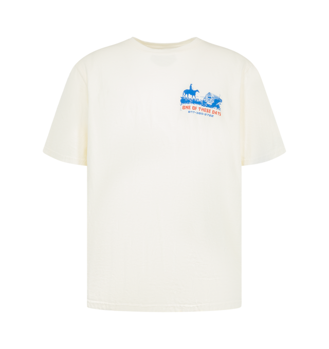 Image 1 of 2 - CREAM - One Of These Days Men's Trail of Dust T-Shirt is crafted from USA-knit fabric and features a vintage-washed finish for a worn-in look and feel. Cut and sewn in the USA, the tee is pre-shrunk for a consistent fit. Main Material: USA-knit fabric. Features: vintage wash, pre-shrunk finish. Made in the USA.