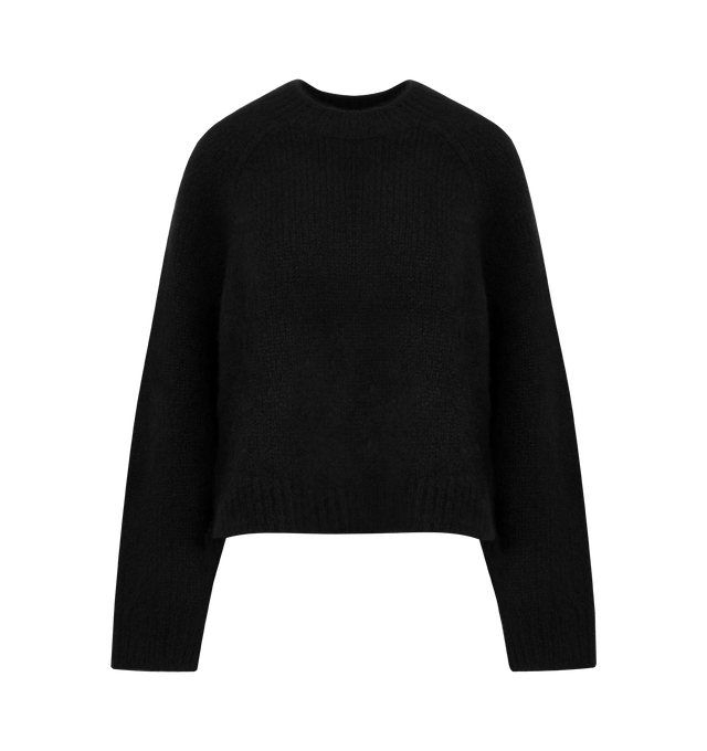 Image 1 of 2 - BLACK - NILI LOTAN Tomaso Sweater featuring heavyweight knit, crew neck and long sleeves. 90% cashmere, 10% silk.