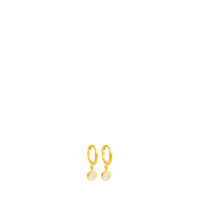 Image 1 of 2 - GOLD - Darius Jewels Old Mine Cut Diamond Drop Fairy Hoops featuring approximately 1.00 ct of reclaimed Old Mine Cut diamonds set in 18K Fairmined yellow gold. Dimensions: 8 mm inner diameter. Hirshleifers offers a range of pieces from this collection in-store. For personal consultation and detailed information about jewelry, please contact our dedicated stylist team at personalshopping@hirshleifers.com.