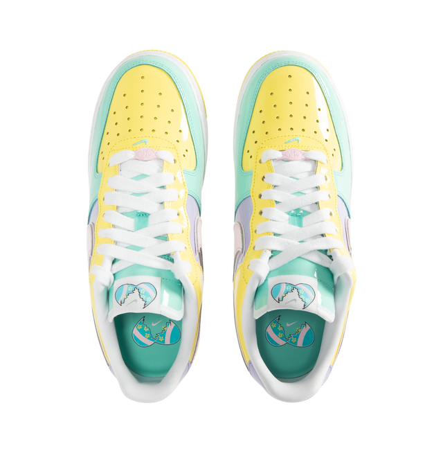 Image 5 of 5 - MULTI - NIKE Air Force 1 '07 "Easter" Sneaker featuring classic silhouette with leather for a crisp, clean look, genuine leather upper with perforated toe box, Nike Air unit, rubber outsole with classic pivot circles and padded collar.