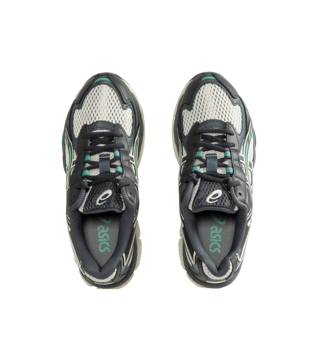 Image 5 of 5 - GREY - ASICS GEL-NYC 2055 Sportstyle sneaker with early 2000s running shoe design influences in the upper's ASICS stripes, heel counter, and eyelet structure. Featuring GEL-CUMULUS 16 shoe's tooling system. Through a combination of lightweight foams and GEL technology inserts, this midsole formation helps create advanced underfoot comfort. Unisex style in men's sizing. Imported from Cambodia.