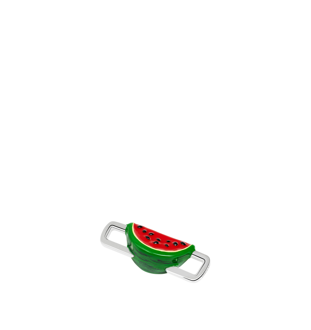 Image 7 of 9 - RED - Poubel by The Gstaad Guy Watermelon Charm. All charms are made of .925 sterling silver, and are hand-painted using non-toxic lead-free enamel. Links sold separately. Hirshleifers offers a range of initial pieces from this collection in-store. For personal consultation and detailed information about jewelry, please contact our dedicated stylist team at personalshopping@hirshleifers.com