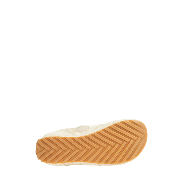 Image 4 of 5 - WHITE - BOTTEGA VENETA Orbit Flash Sneaker featuring suede and nylon sneaker with leather trims, drawstring closure and an elasticated back. Calfskin, polyester. Lining: lambskin.