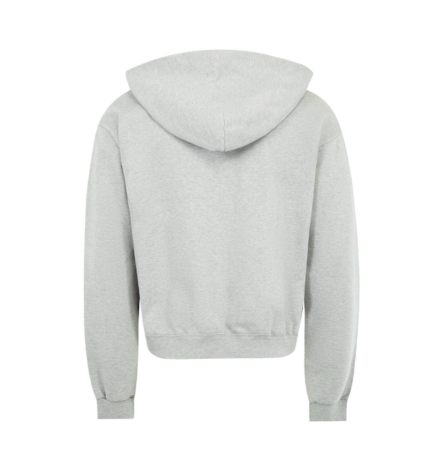 Image 2 of 2 - GREY - MAISON MARGIELA Zipped Hooded Sweatshirt featuring kangaroo pocket at the front, long sleeves, hooded neckline, center zipper closure and four stitches at the back. 100% cotton. Made in Italy.