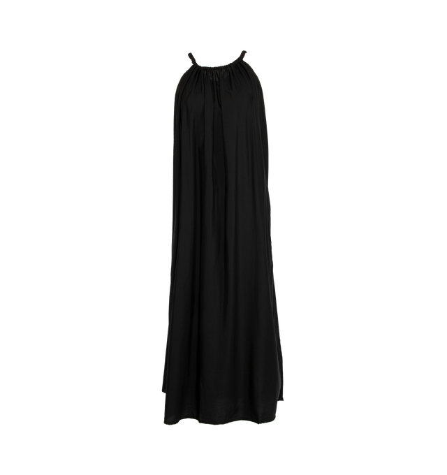 Image 1 of 3 - BLACK - DEIJI STUDIOS Form Dress featuring a crisp and lightweight maxi-length dress and gathered crew neckline. 100% organic cotton poplin. 