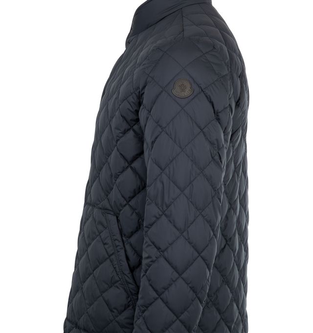 Image 3 of 3 - NAVY - MONCLER Oise Jacket featuring diamond quilt throughout, two patch pockets on front, stand collar and snap button closure. 100% polyester.