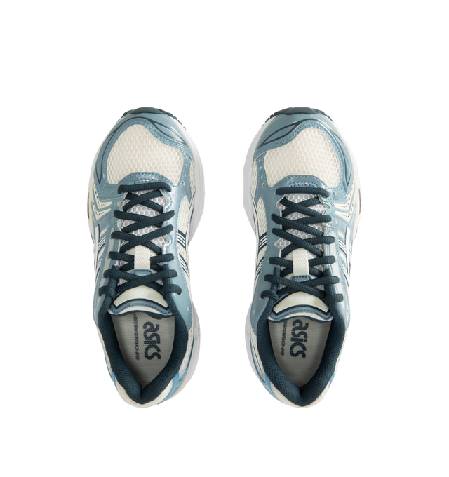 Image 5 of 5 - BLUE - Asics GEL-Kayano 14 Sneakers are lace-up style with rip-stop underlays, GEL cushioning, and TRUSSTIC support system. Unisex style in men's sizing.