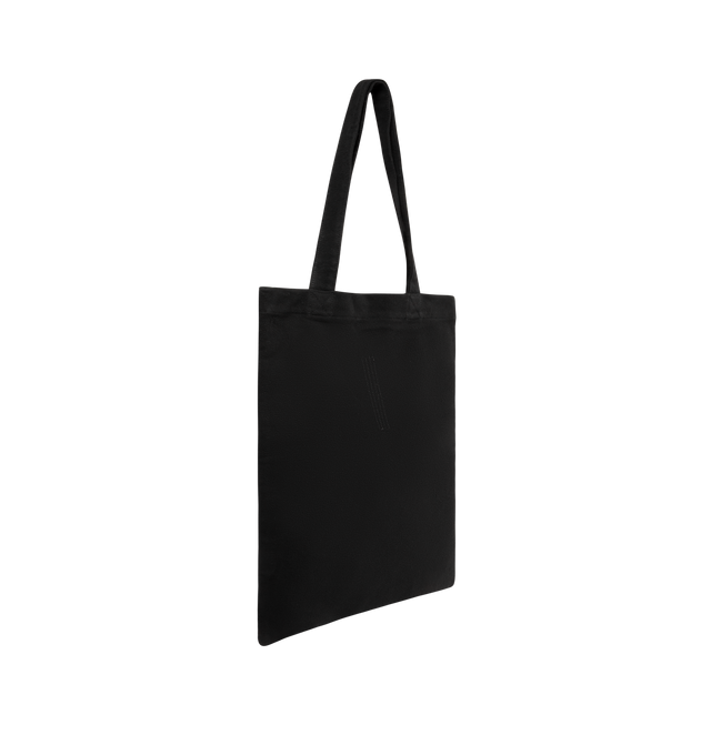 Image 2 of 3 - BLACK - DRKSHDW Shopper Tote featuring brushed cotton canvas tote, fixed shoulder straps, text printed at face, open top and unlined. H19" x W15". 100% cotton. Made in Italy.