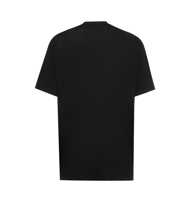 Image 2 of 2 - BLACK - R13 Not A Fan Tee featuring crew neck, short sleeves, distressed and print at front. 95% cotton, 5% cashmere.